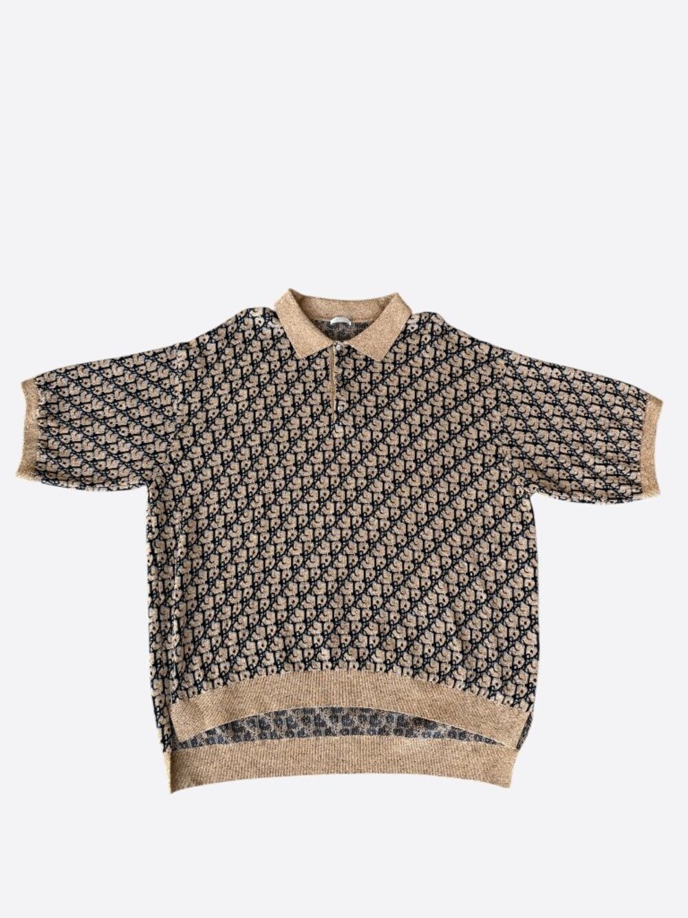 Dior Cactus Jack Beige & Black Oblique Polo T-Shirt